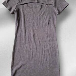 Doublju Gray Cut Out Mini Dress Body Con